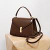 Korean Style Genuine Leather Women's Handbag - Small Tote & Crossbody Square Bag