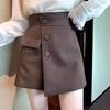 Женские осенние брюки-юбка с высокой талией, облегающие, с широкими штанинами - корейский стиль, необычный дизайн, верхняя одежда.