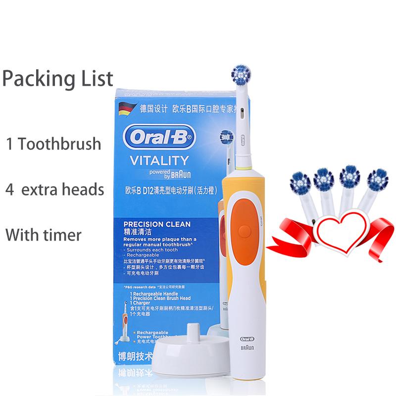 Оригинальная электрическая зубная щетка Oral B серии D12, щетка для зубов с вращением, прецизионное чистое отбеливание зубов, щетка для ухода за деснами