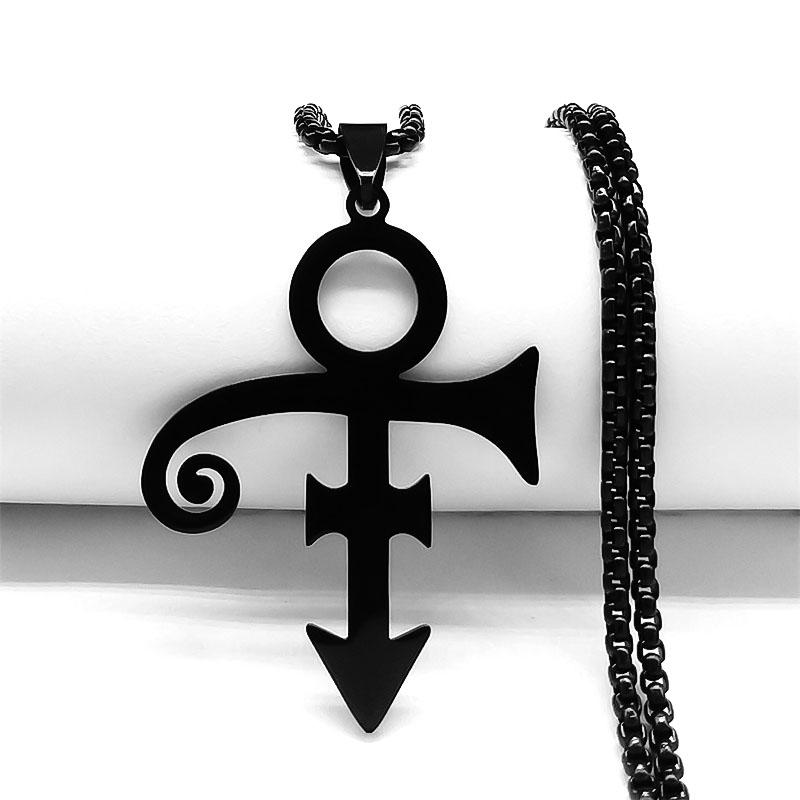 RIP Memorial Symbol Love Logo Steampunk Stainless Steel Necklace Women The Minimalism Artist Love Symbol Prince Necklace Jewelry