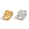 Stainless Steel Rings 18K Gold Plated Twisted Multi Wire Irregular Open Wrap Statement Ring Minimalist Women Daily Jewelry 2026