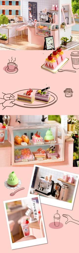 Dollhouse Handmade Kit Set Miniature SHOP SERIES Sunshine Tea (t-FREAK) (Pink Shop)