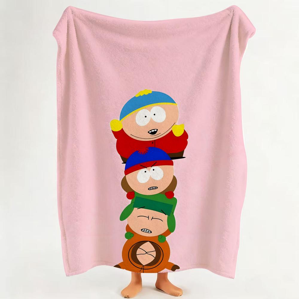 cartoon S South P Park Throw Flannel Throw Blanket Suitable for Sofa Living Room Bedroom