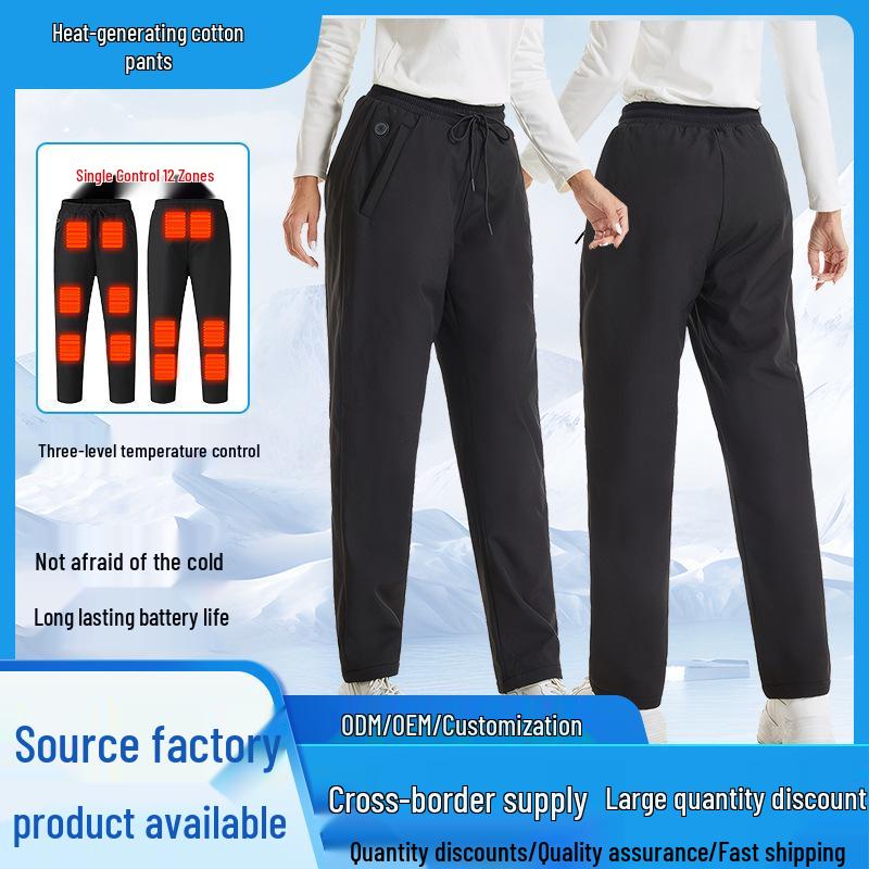 Winter USB Electric Heated Sweatpants with 12 Heating Zones and Knee Pads