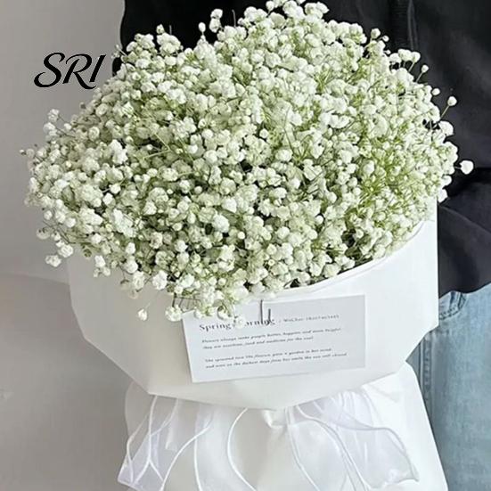 Eco-friendly Artificial Plant Baby's Breath Flowers White Real Touch Faux Flower Gypsophila for Wedding Party Home Garden Decor Easy Care Fake