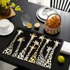 4pcs Giraffe Placemats, Imitation Linen Material, Rectangular, Hand Washable, 30.48X 45.72Inch, Suitable for Restaurant, Kitchen, Party, And Home