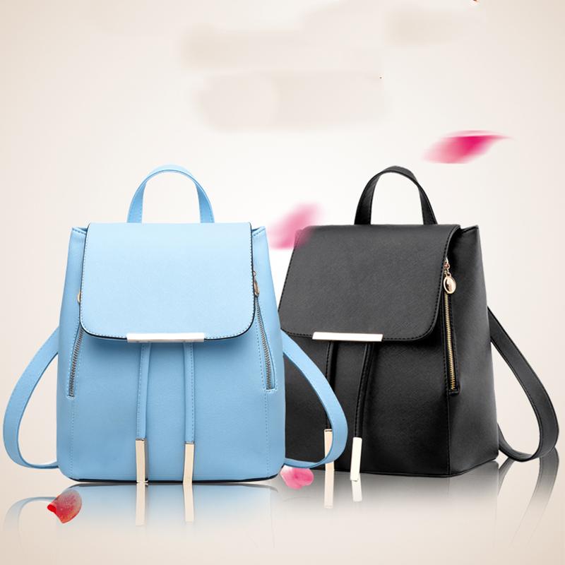 Женский рюкзак из искусственной кожи Черный/Бежевый/Черный+Белый/Черный +Розовый/Небесно-Голубой/Синий/Темно-Синий/Фиолетовый/Бордовый/Розовый/Розовый/Зеленый