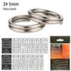 25-50pcs 304 Stainless Steel Jigging Ring Snap Split Ring Lure Connector Fishing Split Ring