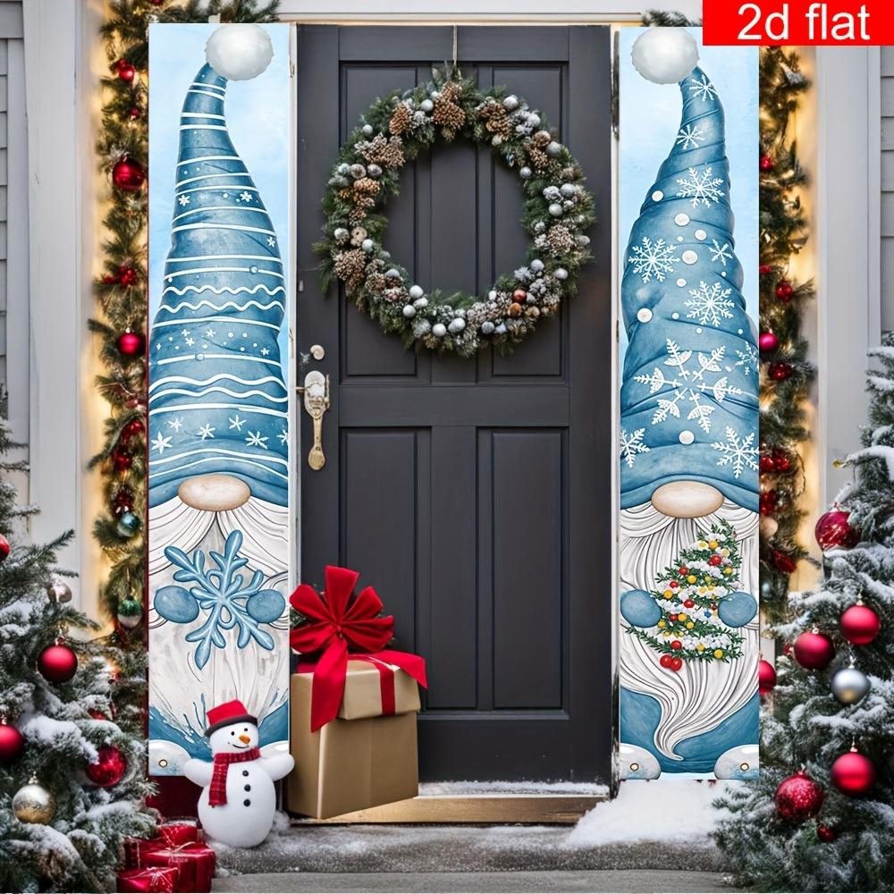 Merry Christmas Couplet Banner Gnome 1 Pair Polyester Indoor Outdoor Decor