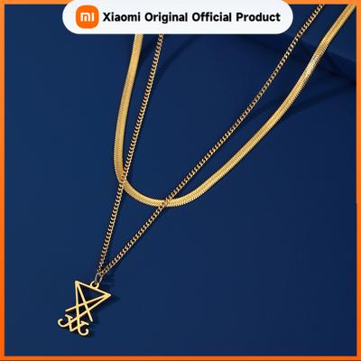 Xiaomi Skyrim Печать Люцифера Подвеска Ожерелье Нержавеющая Сталь Двухслойная Змеиная Цепь Амулет Украшения для Женщин