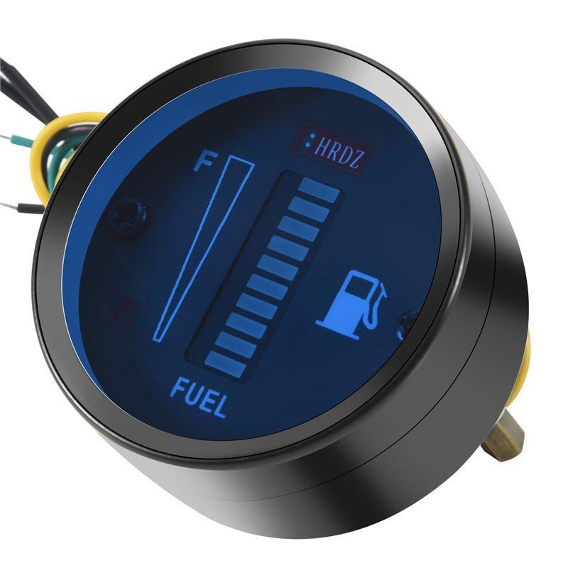HOT-24V 2 Inch 52Mm Universal Car Motorcycle Fuel Level Meter Gauge LED Light Display Fuel Tank Gauge Boat Truck RV,24V 2 Inch 5