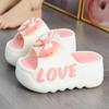 White Pink Bow-knot Slippers Woman High Platform EVA Slides Designer Sandals Beach Clogs Women Elevator Shoe