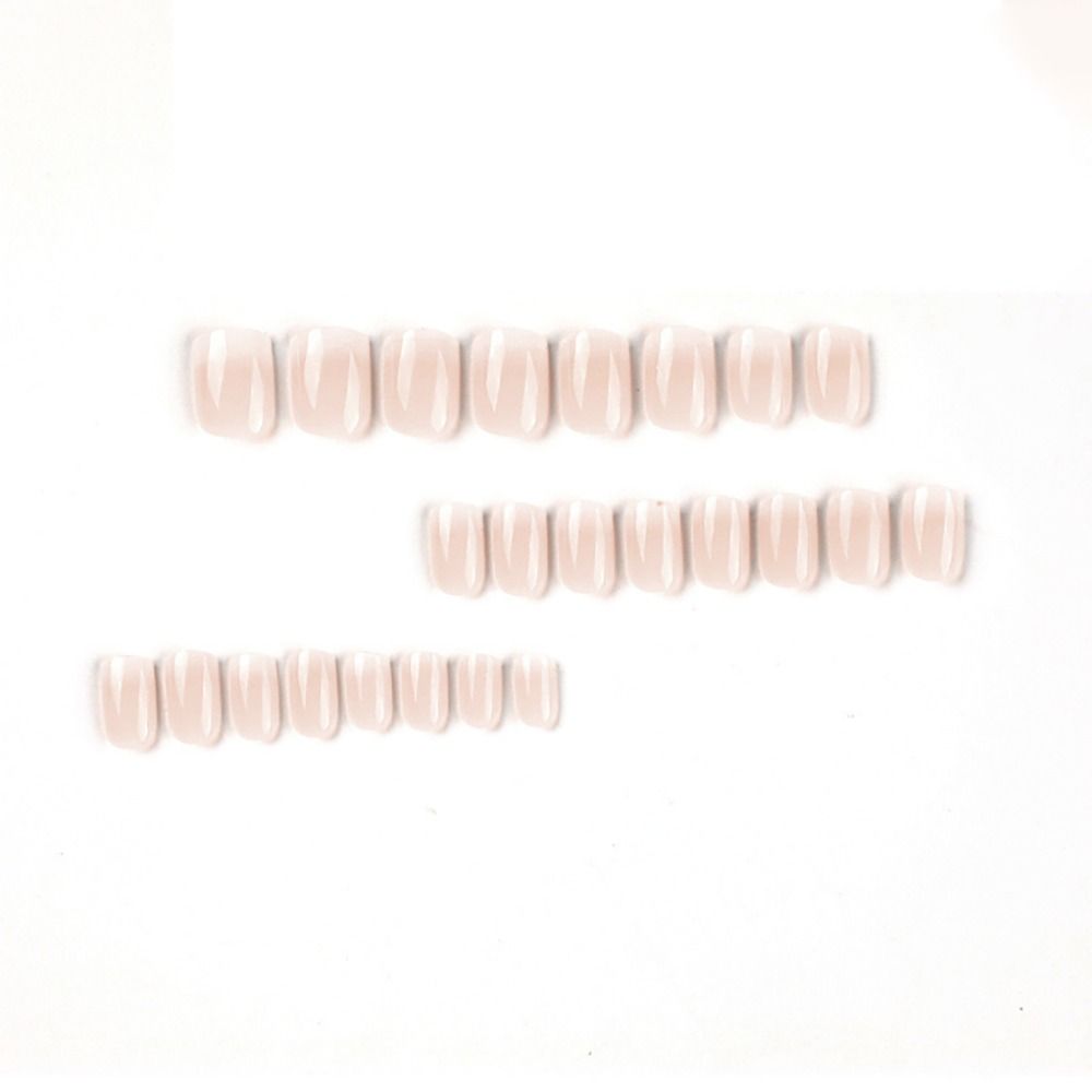 DIY Press on Nails Full Cover Sweet Style Short Nails Nude Pink Fake Nails Nail Art Gradient