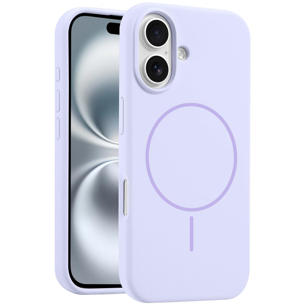 For iPhone 16 Case Compatible with MagSafe Soft Silicone Shockproof Phone Cover - Purple