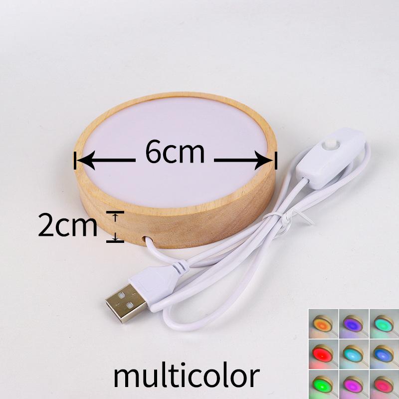 1/2/4Pcs Round Wooden LED Night Light Base for Decorative Holder Display Stand For Crystals Glass Ball Decor Art Ornament