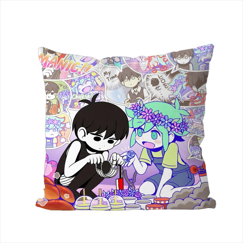 Игровой чехол для подушки OOMORI для автомобиля, дивана, декоративный, домашний, двусторонний принт, плюшевая, квадратная, декоративная подушка, чехол