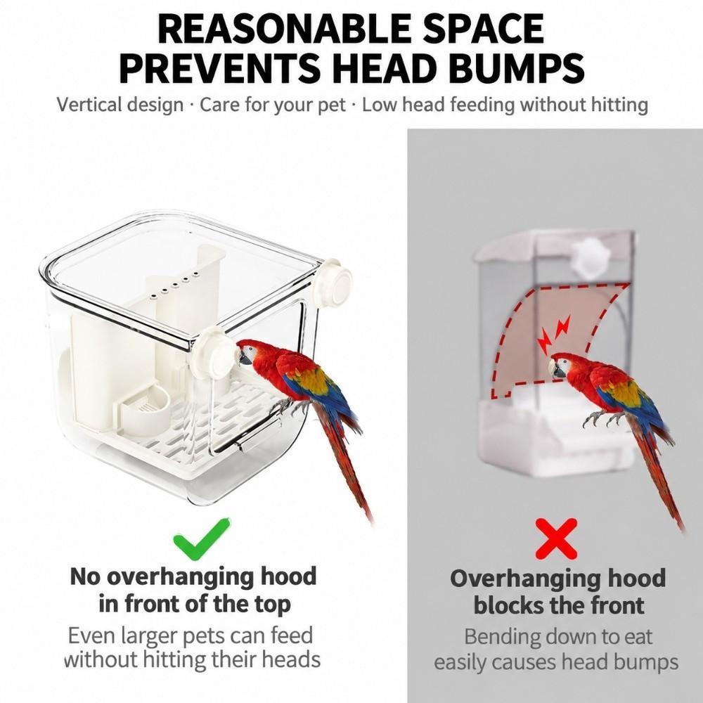 Large Capacity Automatic Bird Feeder Transparent Hanging Cage Feeder Small Pet Hanging Cage Indoor