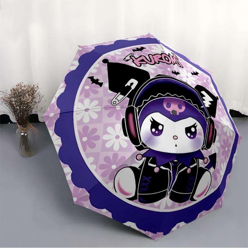 1pc Gothic Kuromi Automatic Open/Close Umbrella - Compact Travel Umbrella with 8-Rib Durable Frame yy251023056