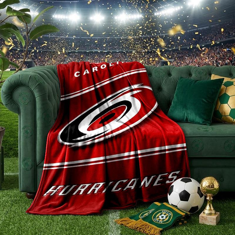 Hurricanes Team Spirit Throws Blanket Flannel Blankets Plush for Couch Bed Gifts for Men Women Travel picnic blanket Christmas fan gifts