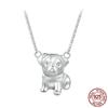 S925 Sterling Silver Cute Pug Pendant Necklace Dog Neck Chain for Women Girls Birthday Gift Original Design Fine Jewelry
