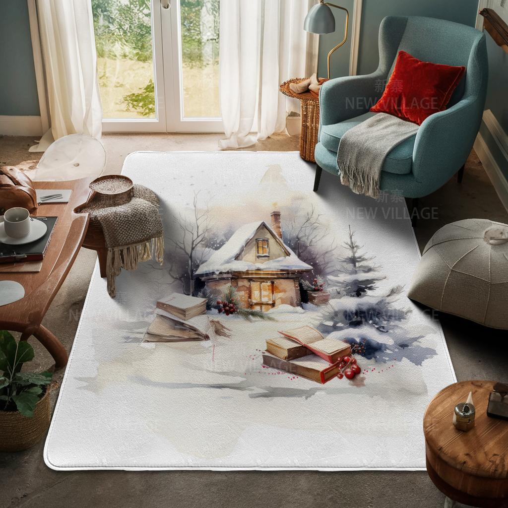 Ковер у входа в дом Домашний коврик у двери Гостиная Ванная Комната Ноги ванная комната Нескользящие коврики с водопоглощением для ванной Счастливого Рождества зима