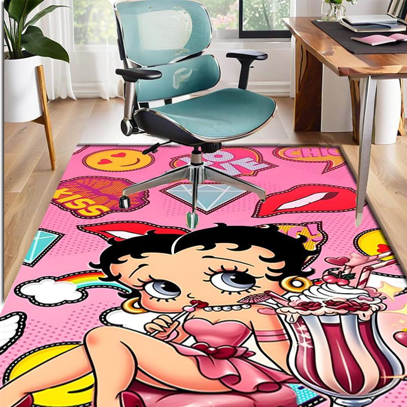 Betty Boop Pattern Rug, Indoor/Outdoor Mat, for Picnic, Gameroom, Bedroom, Office, Living Room, Home Decor Carpet, Birthday Gift