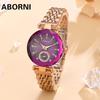 Женские кварцевые часы ABORNI Sea Heart с ромбовидным стеклом и стальным ремешком, водонепроницаемые женские часы