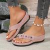 Women's Flowers Flip Flops Solid Color Slip On Summer Slide Shoes Casual Outdoor Beach Slides