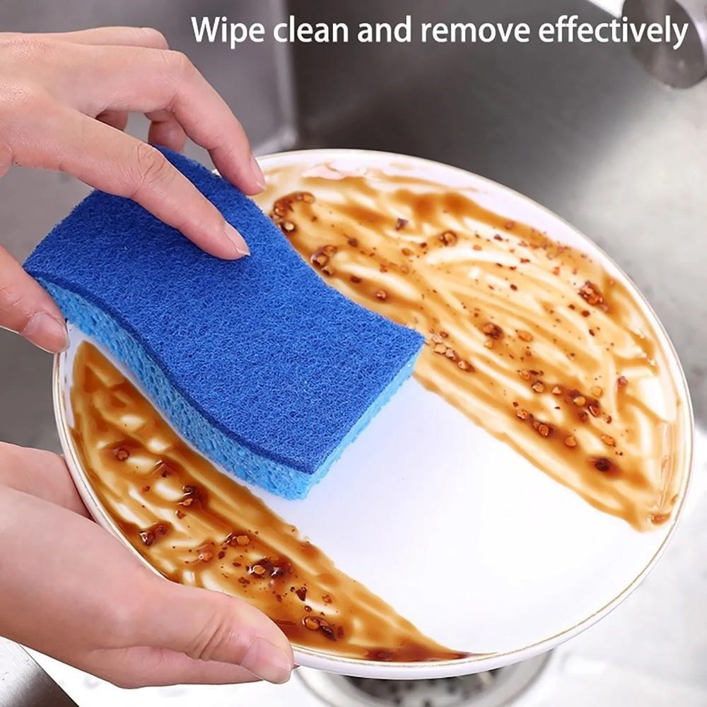 Reusable Cleaning Brush Sponges Sponge Scouring Pad Durable Cleaning Wipe  Household Cleaning Tools