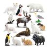 TOYMANY 14PCS Мини Фигурки Животных Набор Фигурок Животных Арктического Круга Реалистичная Модель Животного Мини Модель Популярная Игрушка Животное Игрушка Подарок На День Рождения