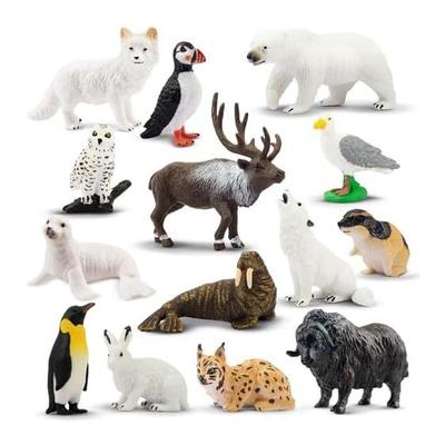 TOYMANY 14PCS Мини Фигурки Животных Набор Фигурок Животных Арктического Круга Реалистичная Модель Животного Мини Модель Популярная Игрушка Животное Игрушка Подарок На День Рождения