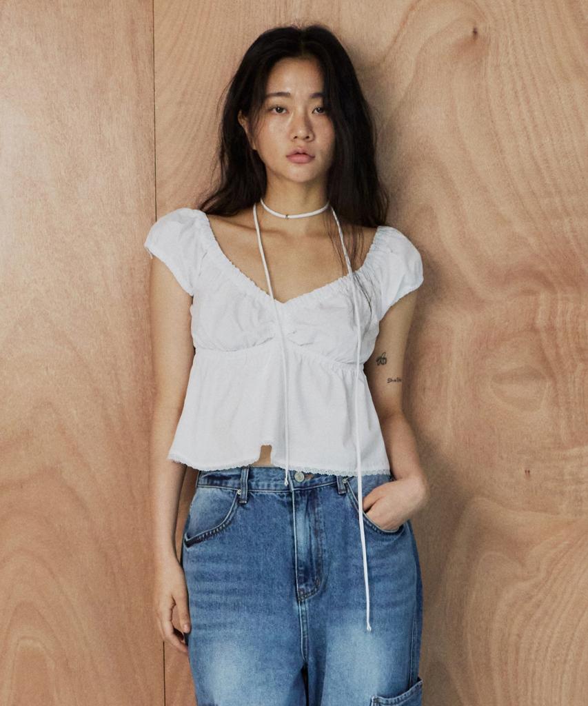 INSEOWL Necklace Two-Way Blouse - White