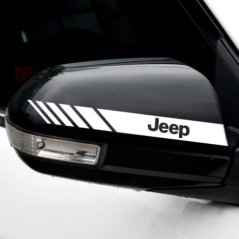 2pcs Car Rearview Mirror Emblem Stickers Window Body Badge Decal For JEEP Renegade Grand Cherokee Compass Wrangler Accessories