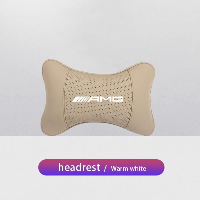 CRC1 1PCS Car Seat Headrest Auto Logo Neck Pillow For Mercedes Benz AMG W203 W204 W205 W209 W210 W176 Interior Stickers PGTZ-BENCHI