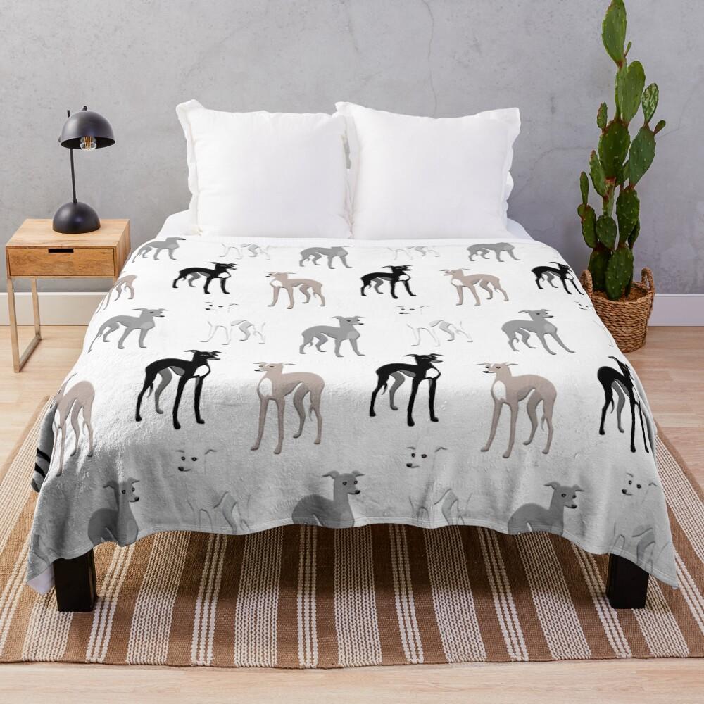 Whippets or Italian Greyhounds Cute Pattern Throw Blanket