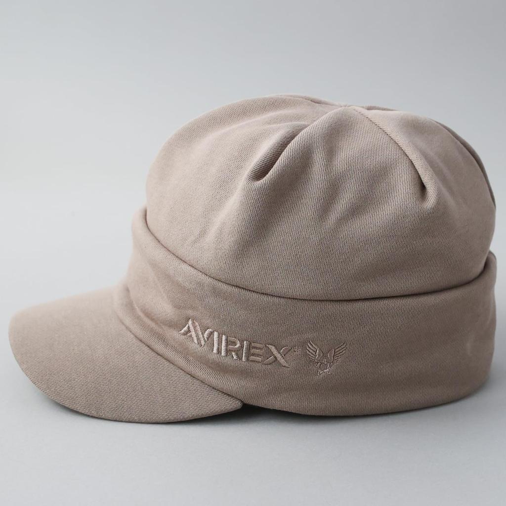 AVIREX Sweat Knit Cap with Work Military Knit Knit Golf Watch Beige [AVIREX] Brim, Casquette, Cap, Cap, Hat, Men's Hat, Cap, glt-av019