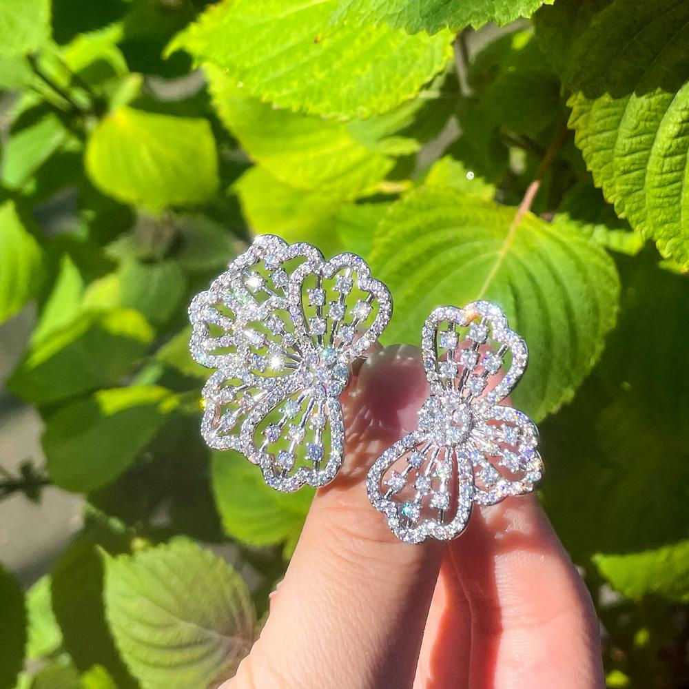 Ювелирные изделия CMM, массивные роскошные кольца со сверкающими циркониями и большими массивными цветами для женщин