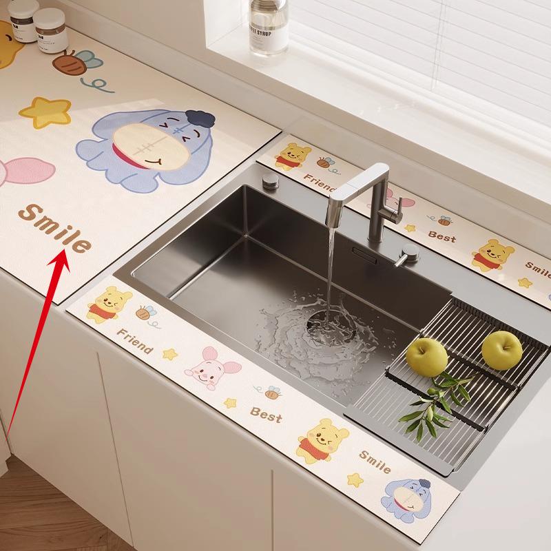 3 шт. Кухонный смеситель Диатомовая земля Пробка для воды Коврик для слива Впитывающий коврик для столешницы в ванной Длинная узкая подставка-костер