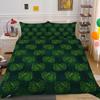 3D Green Leaf Bedding Plant Down Quilt Cover and Pillowcase 2 or 3 Pieces of Microfiber Fabric with Zipper Washable Super Soft Home Decoration
