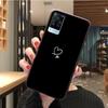 Черный чехол для телефона с простыми линиями и сердечками для VIVO V21E V21 V23 V23E V2109 Y53S Y33S Y55 Y76 Y31 Y21 Y72 Y01 Y21S Y11S