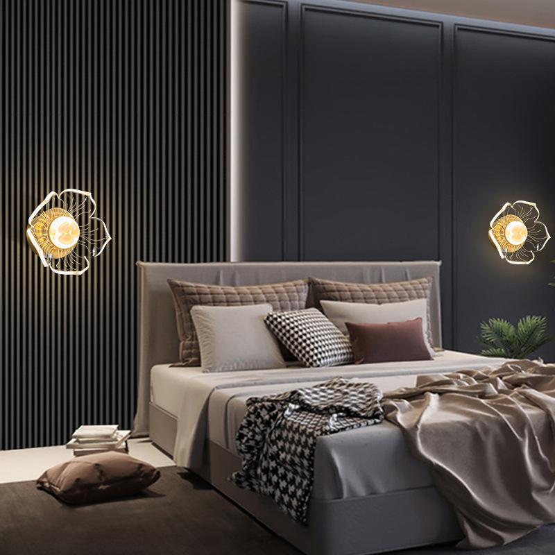 Современный роскошный настенный светильник, дизайнерский креативный фон, настенный светильник, модель комнаты, гостиничного номера, спальни, лампы