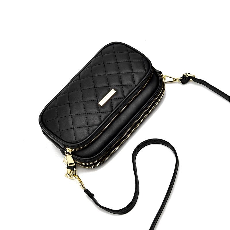 Новые женские сумки на одно плечо с ромбами, трехслойная практичная мягкая кожаная сумка через плечо для поездок на работу