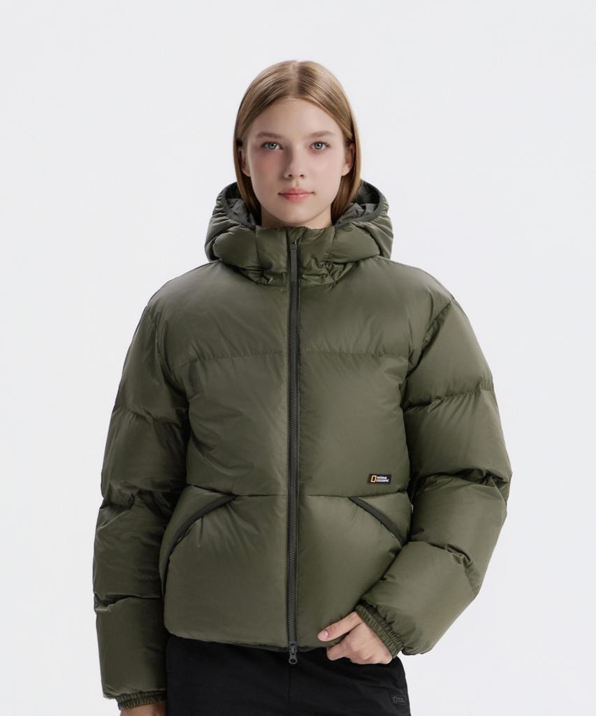 Nationalgeographic N254Udw902 Tyra Hooded Duck Down Jumper Olive Khaki