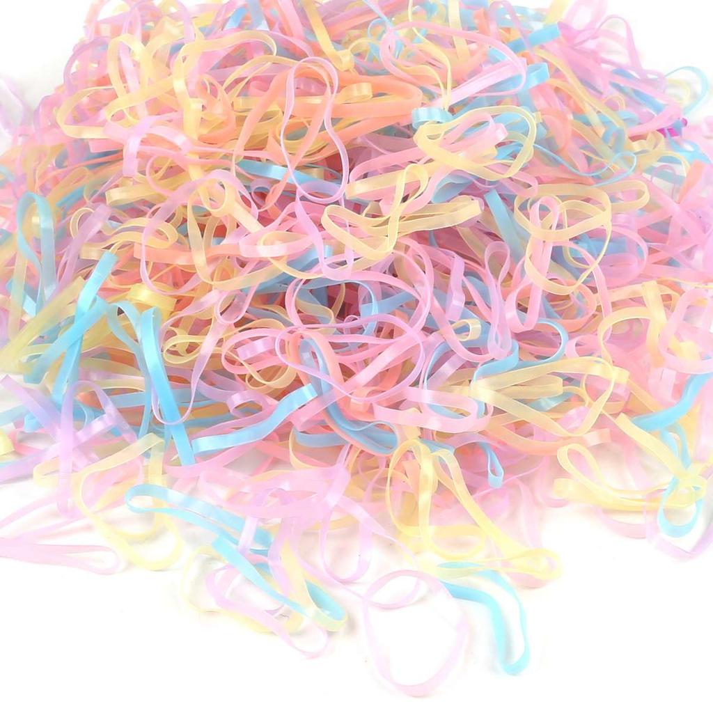 500-1000pcs/bag Child Baby Braider for Hair TPU Disposable Elastics Hair Bands Girls Ponytail Holder Rubber Bands Hair Styling Tool