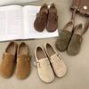 Fashion Casual Shoes Retro Leather Mule Clogs Slippers Outdoor Soft Cork Belt Buckle Slides Flat Shoes for Women
