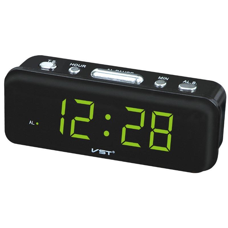 Plug-in Digital Display Clock LED Alarm Clock Has Blue Light Green Light Red Light