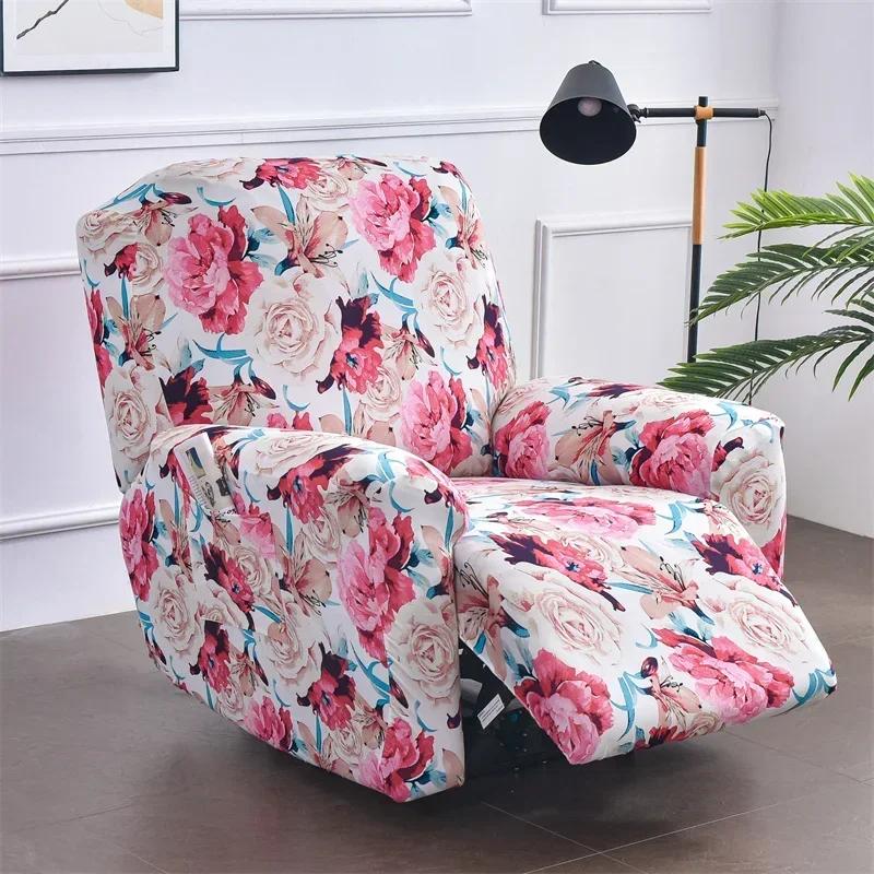 Pastoral Style Spandex Recliner Sofa Cover for Living Room Modern Sloping Massage Chair Covers  Relax Armchair Cover