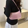 Fashion Women's Handbags Retro Solid Color PU Leather Shoulder Underarm Bag Casual Women Designer Hobos Bag