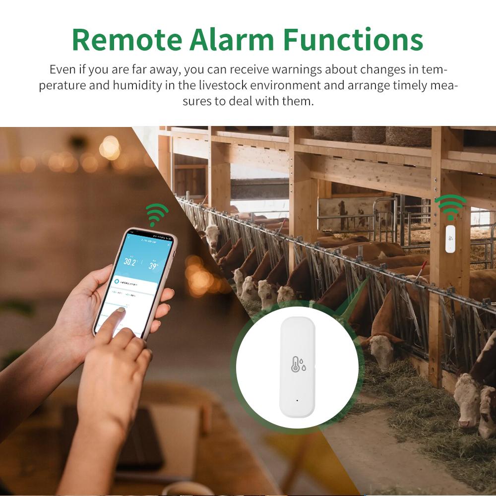 WIFI Temperature And Humidity Sensor Tuya Smart Home External Thermometer Detector Compatible For Alexa Smart Speaker