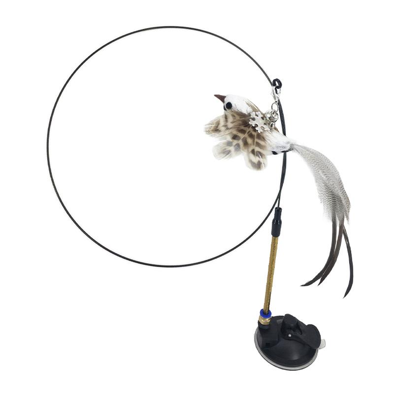 Интерактивная игрушка для кошек Handfree Cat Stick Играющий котенок Играющий тизер Палочка Игрушка на присоске Птица/перо Кошачья палочка Товары для домашних животных